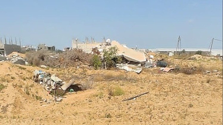 Courtesy of Hakim’s family. Destroyed rubble of second house; shows why Help Gaza family shelter is needed.